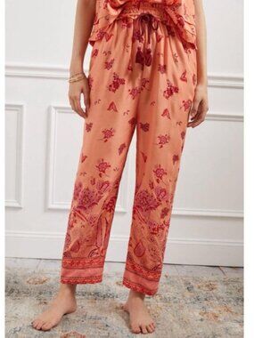 Anthropologie Clementine Lounge Pants in Orange Motif, small